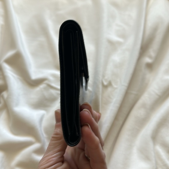 PRADA black leather patent wallet 5x4.5 inch Authentic Vintage clean & pristine - Picture 3 of 9